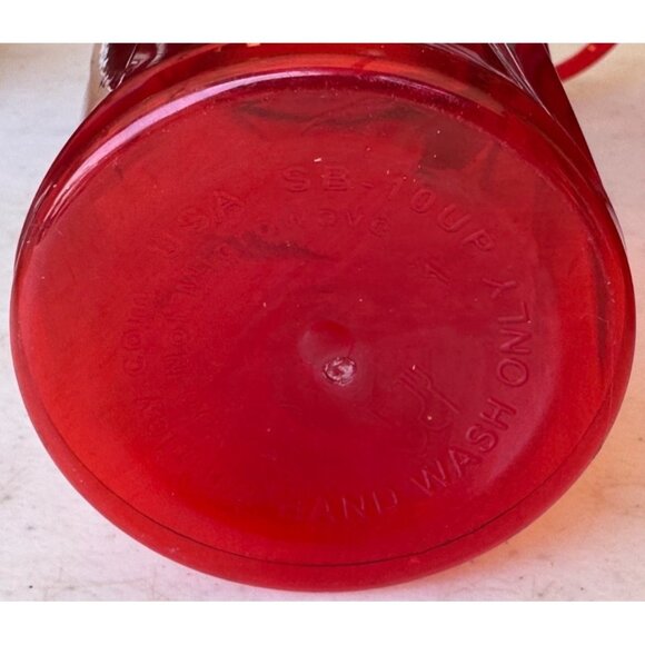 Set of 3 Go Big Go Six Flags Member Red 18-20 oz. Plastic Tumblers w/Top Handle - Picture 10 of 13